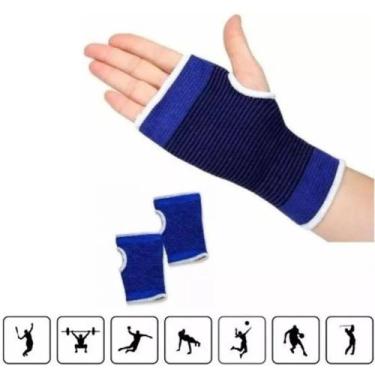 Imagem de Par de Munhequeira Azul Proteção Esportiva - JPGFIT