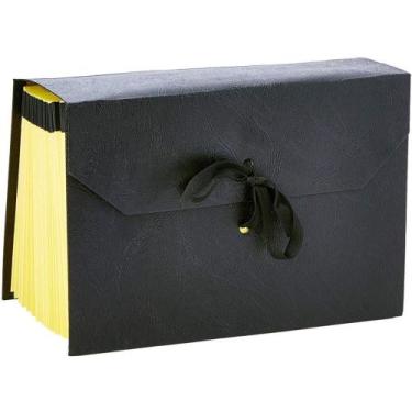 Imagem de Pasta Sanfonada Papel Duplicata 31 Divisórias Preta Luxo - Mano