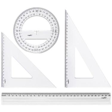 Imagem de Conjunto para Desenho MAX Premium Geométrico 4 Peças Blister - Waleu