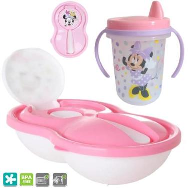 Imagem de Kit Refeição Infantil Treinamento Copo 320ml Pote Papinha - Plasutil