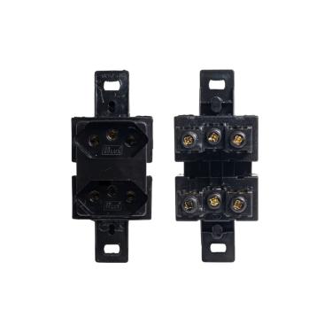 Imagem de Tomada Dupla 10A 250V Preta - Blux