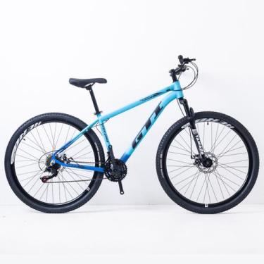 Imagem de Bicicleta 29 gti roma 21v shimano, 17", Azul claro, Azul