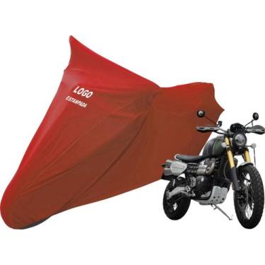 Imagem de Capa De Tecido Para Moto Triumph Scrambler Street Twin - Mz, Vermelha