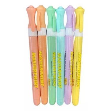Imagem de Caneta marca texto slim pastel c/ 6 cores - Masterprint
