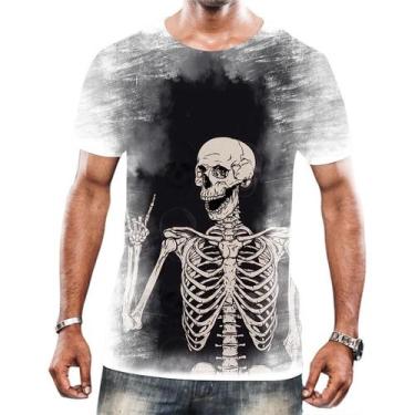 Imagem de Camiseta Camisa Arte Tumblr Esqueletos Caveira Ossos Moda 15 - Enjoy S