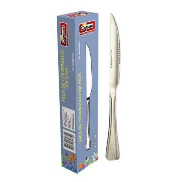 Imagem de Kit 12 Facas de Mesa e Churrasco em Aço Inox 22cm - Catuaí