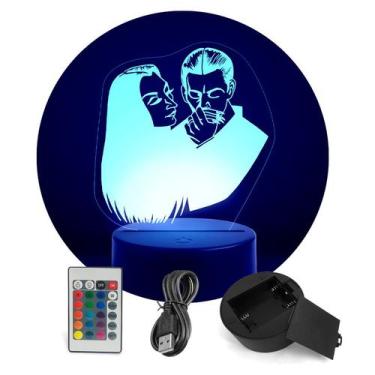 Imagem de Luminária Mortícia e Gomez Addams RGB Controle + Toque  - ShopC