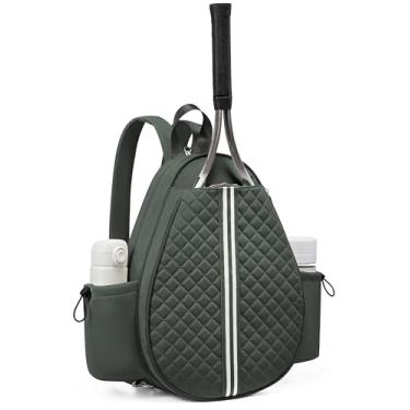 Imagem de Sucipi Bolsa de tênis, mochila crossbody de tipoia de tênis acolchoada, bolsas de raquete de tênis resistentes à água para mulheres e homens, adequadas para badminton de tênis pickleball