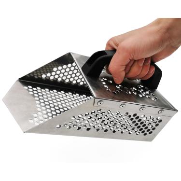 Imagem de Detector de metal de pá Coob Sand Scoop, colheres de aço inoxidável para detecção de metal, ferramenta de detecção de caça, mastro de cabo de fibra de carbono para viagem. Ótima coleção de 15 modelos
