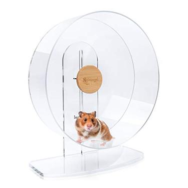 Imagem de Niteangel Roda de exercício silenciosa para hamster – roda de corrida silenciosa de acrílico para hamster gerbils, ratos Degus ou outros animais pequenos (grande – versão mais ampla)