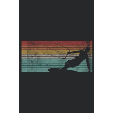 Imagem de Retro Kitesurfing Kitesurf Kiteboarding Kitesurfer Graphic: Lined Journal Notebook To Do Schedule, Medium 6x9 Inches, 100 Pages, Printed Cover