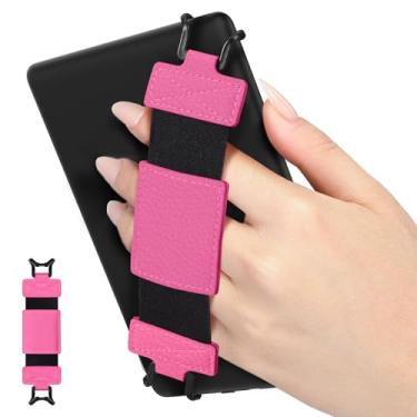 Imagem de MoKo Alça de mão macia para tablet Kindle eReaders Fire de 6-8 polegadas Kindle/Kobo/Voyaga/Lenovo/Sony Kindle E-Book, preto de alta elasticidade versátil alça de mão leve, magenta
