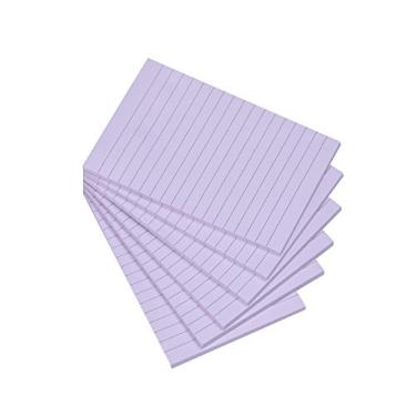 Imagem de Notas adesivas forradas 4X6 em pastel pautado Post Stickies Super aderentes Power Memo Pads Adesivo forte, 6 blocos/pacote, 45 folhas/bloco