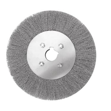 Imagem de Escova de arame de aço de 75-300 mm, rodas de arame de 0,15 mm, escova redonda para moedor de bancada, ferramenta de rebarbação, adaptador de polimento de ferrugem de limpeza, 200 mm x 25 mm