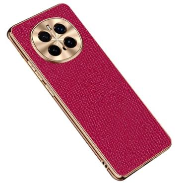 Imagem de POYUFRG Capa de luxo para Honor Magic 7 Pro/7, capa de couro com bordas douradas brilhantes revestidas, pacote total, capa antiqueda, roxa, 7