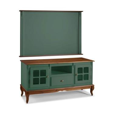 Imagem de Conjunto Rack 60811 + Painel 50513 para Sala Pés Luiz XV 1 Gaveta 2 Po