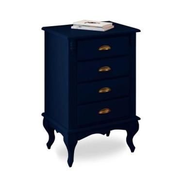 Imagem de Mesa de Cabeceira 4 Gavetas Pés Luiz XV Hannover 60817 Linz Móveis, Az