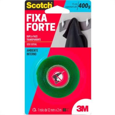 Imagem de Fita Dupla Face 3M Fixa Forte Transparente 12Mm X 2M