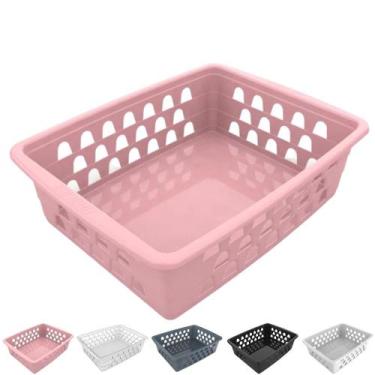 Imagem de Cesto Organizador Multiuso Decorativo Grande 25x20 cm - Uninjet, Rosa