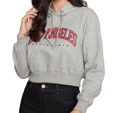 Imagem de Casaco Feminina Cropped Moletom com Estampa e Capuz - DOCCE MULHER, Ci