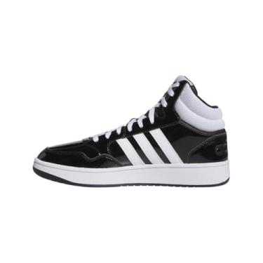 Imagem de adidas Tênis masculino Hoops 3.0 Mid, Preto/branco/preto, 38