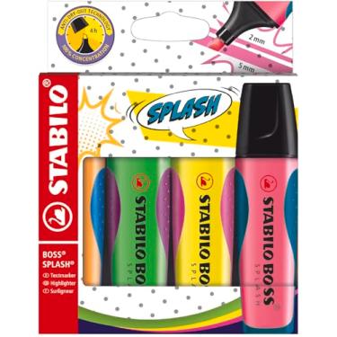 Imagem de Iluminador - Stabilo Boss Splash Carteira com 4 cores sortidas