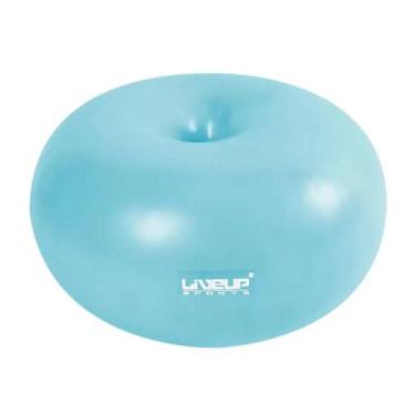 Imagem de Bola Pilates Yoga Donut Com Bomba Fisioterapia 45cm Liveup, Azul