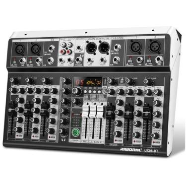 Imagem de Mixer de Áudio ALPOWL 8 Canais com DSP, USB, Bluetooth e +48V