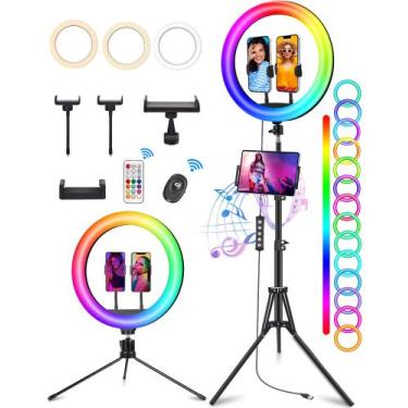Imagem de Ring Light STALLY 13.3" com Suporte de 75cm e 3 Suportes para Celular