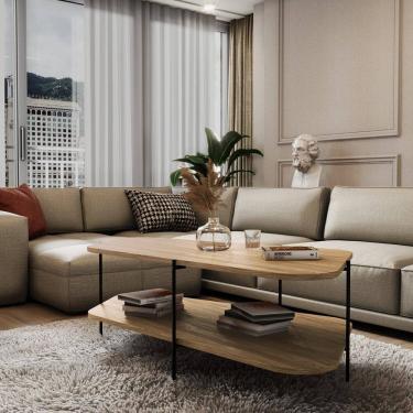 Imagem de Mesa de Centro 110cm X58cm X35cm Oval Freijó