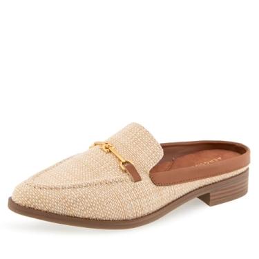 Imagem de Aerosoles Erik Mule feminino, Ráfia natural/caramelo, 7.5 Wide