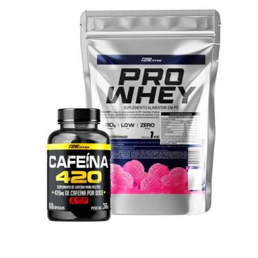 Imagem de Whey Protein Concentrado Refil 1Kg + Cafeina 420 - 60 Cápsulas - Pro H