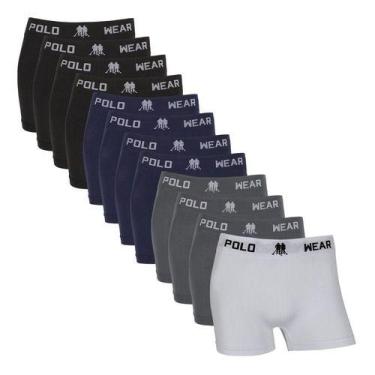 Imagem de Kit 12 Cueca Masculina Boxer Helanca Básica Box Casual Lisa - Miamore,