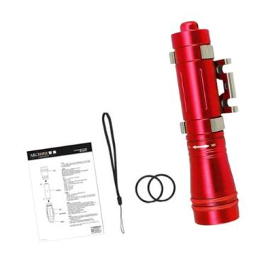 Imagem de Deevoka Lanterna de mergulho subaquática Luz de flash handheld com cordão de líder de camping tocha luz de mergulho para mochila snorkeling, Vermelho