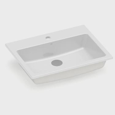 Imagem de Kit 2 Cubas de Sobrepor com Mesa 55x42cm Optica Pq55 Roca Branco