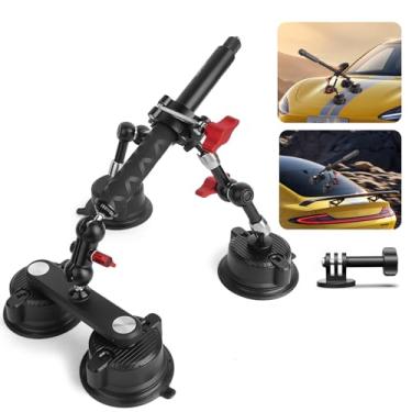 Imagem de Mechrig Kit de montagem de carro com sucção de câmera 360 para Insta360 X4, X3, GoPro Max, Hero 13, Hero 11 para filmagem de carro de baixa altitude resistente