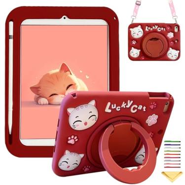 Imagem de Capa infantil para iPad (A16) 11ª geração 11 polegadas 2025/iPad 10ª geração 11 polegadas 2022, capa UUcovers com alça giratória de 360° com suporte para lápis/alça de ombro menina menino linda capa