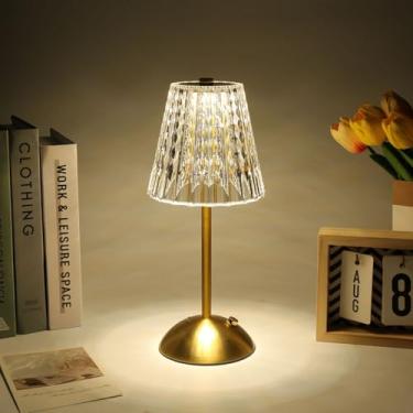 Imagem de BEMMY Luminária de Mesa, Luminária Abajur Mesa Led Dimerizável Sem Fio Recarregável, Candeeiro de mesa recarregável USB, Toque Candeeiro de Mesa Luz Noturna 1800mAh