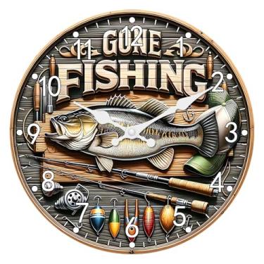 Imagem de Relógio de parede pequeno redondo para cozinha funciona com bateria 30,5 cm sem tique-taque relógio de parede deslizante (sem madeira maciça, é com material MDF)