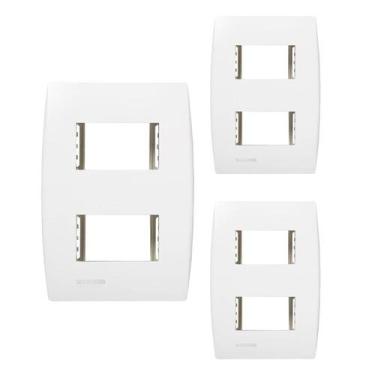 Imagem de KIT 3 Placa 2 Posto Horizontal 4x2 + Suporte Ilus Siemens - Soprano
