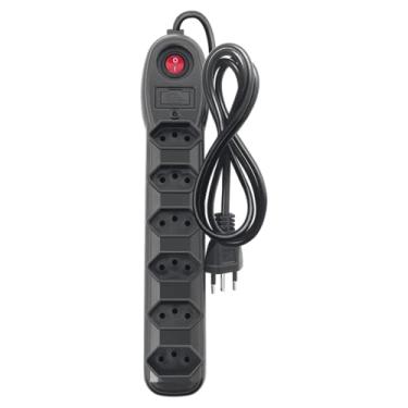 Imagem de Filtro de Linha de 6 tomadas 2P+T preto Bivolt