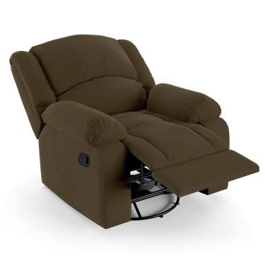 Imagem de Poltrona Do Papai Reclinável Pietra Glider Giratória Massagem Fh9 Veludo Capuccino - Mpozenato