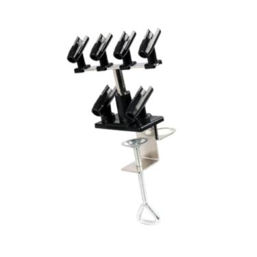 Imagem de oshhni Grampo de aerógrafo no suporte, estação de arbustos de ar para garagem ou espaço de trabalho Hold 6 canetas Aercelares acessórios