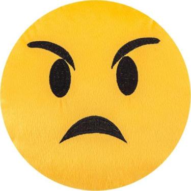 Imagem de Almofada Emoji Pelúcia 28cm bravo - Vitor Bordados