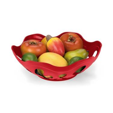 Imagem de Fruteira de Mesa Vazada Plástica Decorativa Moderna Resistente Multius