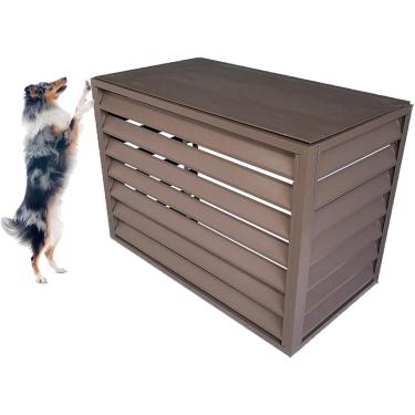 Imagem de Ar condicionado de alumínio e tampa da bomba de calor, cobertura central do condensador CA para unidades externas, cerca para ocultar o ar -condicionado, ar condicionado, marrom, 110x60x80cm