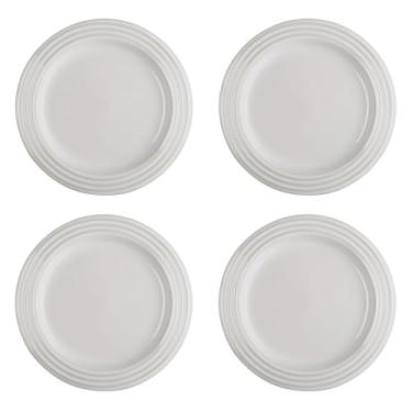 Imagem de Jogo de 4 Pratos Rasos de Cerâmica 22 cm Branco
