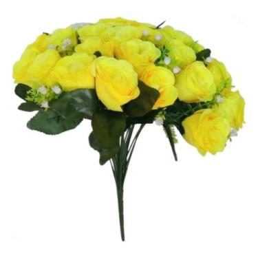 Imagem de Buquê Com 24 Rosas Artificiais Grande 40cm Flores Arranjo - Mega Varie