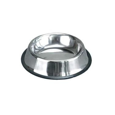 Imagem de Comedouro Bebedouro Inox 250ml Para Cachorro Gato Pet Antiderrapante Resistente
