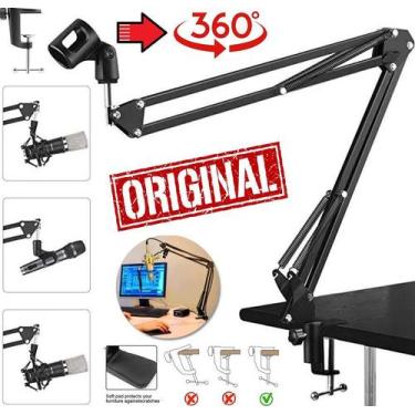 Imagem de Braço Suporte Pedestal De Mesa Articulado Para Microfone Condensador D